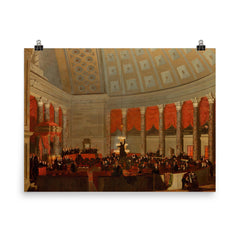 The House of Representatives by Samuel F B Morse, 1822 poster on a plain backdrop in size 8"x10".