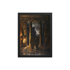 The Ides of March by Edward John Poynter, 1883 framed print on a plain backdrop in size 12"x16".
