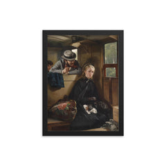 The Irritating Gentleman by Berthold Woltze, 1874 framed print on a plain backdrop in size 12"x16".