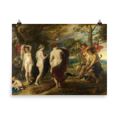 The Judgement of Paris by Peter Paul Rubens poster on a plain backdrop in size 8"x10".