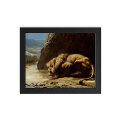 The King Drinks by Briton Riviere framed print on a plain backdrop in size 8"x10".