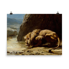 The King Drinks by Briton Riviere poster on a plain backdrop in size 8"x10".