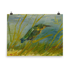 The Kingfisher by Vincent van Gogh poster on a plain backdrop in size 8"x10".