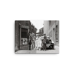 The Krazy Kat, a speakeasy during the era of alcohol prohibition - flappers, Washington, DC 1921 canvas print on a plain backdrop in size 12"x16".