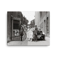 The Krazy Kat, a speakeasy during the era of alcohol prohibition - flappers, Washington, DC 1921 canvas print on a plain backdrop in size 16"x20".