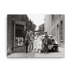 The Krazy Kat, a speakeasy during the era of alcohol prohibition - flappers, Washington, DC 1921 canvas print on a plain backdrop in size 18"x24".