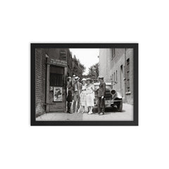 The Krazy Kat, a speakeasy during the era of alcohol prohibition - flappers, Washington, DC 1921 framed print on a plain backdrop in size 12"x16".