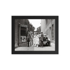 The Krazy Kat, a speakeasy during the era of alcohol prohibition - flappers, Washington, DC 1921 framed print on a plain backdrop in size 8"x10".