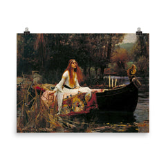 The Lady of Shalott by John William Waterhouse poster on a plain backdrop in size 8"x10".