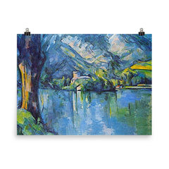 The Lake of Annecy by Paul Cezanne poster on a plain backdrop in size 8"x10".