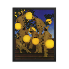 The Lantern Bearers by Maxfield Parrish, 1908 framed print on a plain backdrop in size 16"x20".