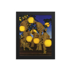 The Lantern Bearers by Maxfield Parrish, 1908 framed print on a plain backdrop in size 8"x10".