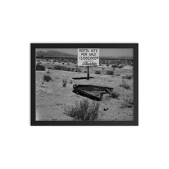 The Las Vegas Strip in 1955 framed print on a plain backdrop in size 12"x16".