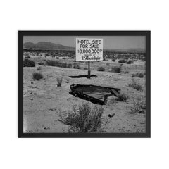 The Las Vegas Strip in 1955 framed print on a plain backdrop in size 16"x20".