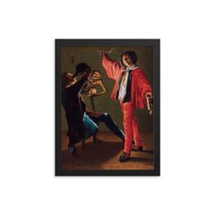 The Last Drop by Judith Leyster, 1639 framed print on a plain backdrop in size 12"x16".