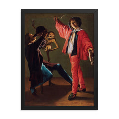 The Last Drop by Judith Leyster, 1639 framed print on a plain backdrop in size 18"x24".