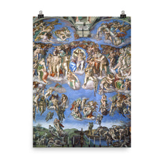 The Last Judgement by Michelangelo poster on a plain backdrop in size 8"x10".