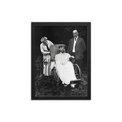 The Last Photograph of Lenin with His Doctor and Sister, May 1923 framed print on a plain backdrop in size 12"x16".