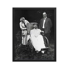 The Last Photograph of Lenin with His Doctor and Sister, May 1923 framed print on a plain backdrop in size 16"x20".