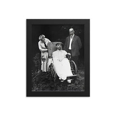 The Last Photograph of Lenin with His Doctor and Sister, May 1923 framed print on a plain backdrop in size 8"x10".