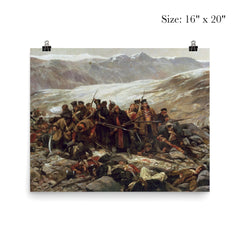 The Last Stand of the 44th Regiment of Foot at the Battle of Gandamak by William Barnes Wollen, 1898 poster 2