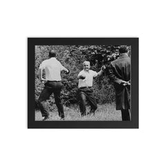 The Last Sword Duel in France, 1967 framed print on a plain backdrop in size 8"x10".