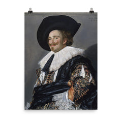 The Laughing Cavalier by Frans Hals, 1624 poster on a plain backdrop in size 8"x10".