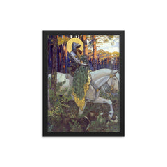 The Legend of Saint George: The Rescue by Maximilian Liebenwein, 1903 framed print on a plain backdrop in size 12"x16".