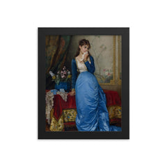 The Letter by Auguste Toulmouche, 1879 framed print on a plain backdrop in size 8"x10".