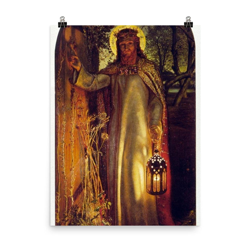 The Light of the World by William Holman Hunt, 1850-1853 poster on a plain backdrop in size 8