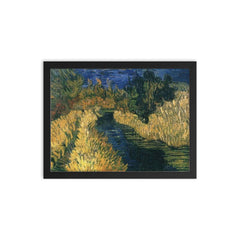 The Little Stream by Vincent van Gogh, 1890 framed print on a plain backdrop in size 12"x16".