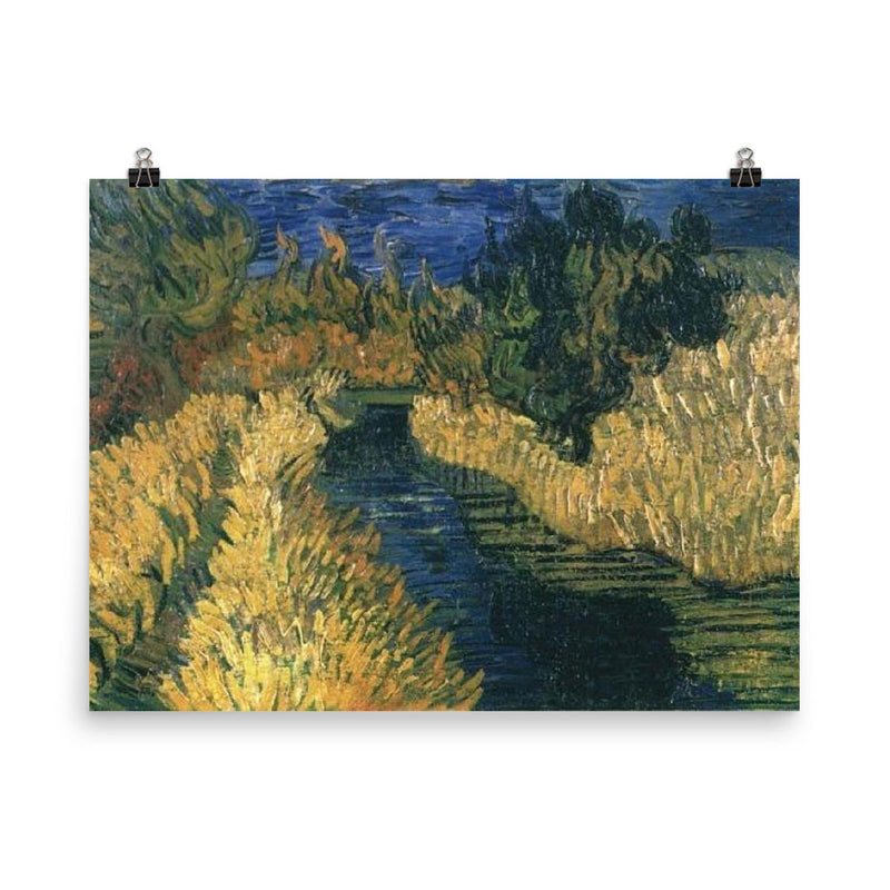 The Little Stream by Vincent van Gogh, 1890 poster on a plain backdrop in size 8