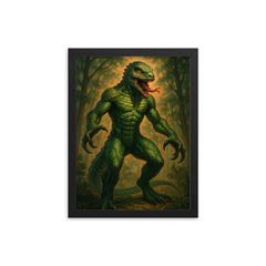 The Lizard Man of Bishopville framed print on a plain backdrop in size 12"x16".