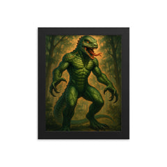 The Lizard Man of Bishopville framed print on a plain backdrop in size 8"x10".