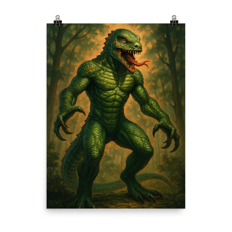 The Lizard Man of Bishopville poster on a plain backdrop in size 8