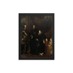 The Lomellini Family by Anthony van Dyck, 1623 framed print on a plain backdrop in size 12"x16".