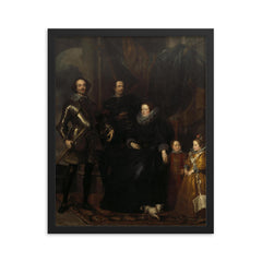The Lomellini Family by Anthony van Dyck, 1623 framed print on a plain backdrop in size 16"x20".