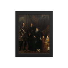 The Lomellini Family by Anthony van Dyck, 1623 framed print on a plain backdrop in size 8"x10".