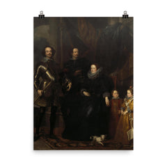 The Lomellini Family by Anthony van Dyck, 1623 poster on a plain backdrop in size 8"x10".