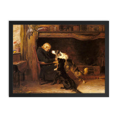 The Long Sleep by Briton Riviere framed print on a plain backdrop in size 18"x24".
