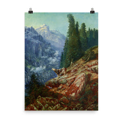 The Lost Cow by Gustav Doré, 1852 poster on a plain backdrop in size 8"x10".