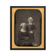 The Lost Daguerreotype of James and Dolley Madison framed print on a plain backdrop in size 16"x20".
