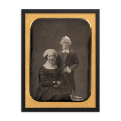 The Lost Daguerreotype of James and Dolley Madison framed print on a plain backdrop in size 18"x24".