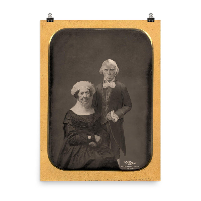 The Lost Daguerreotype of James and Dolley Madison poster on a plain backdrop in size 8