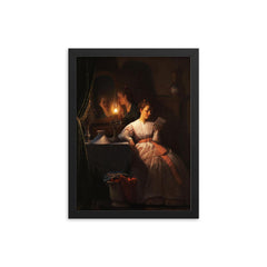 The Love Letter by Petrus van Schendel framed print on a plain backdrop in size 12"x16".