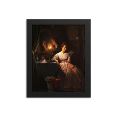 The Love Letter by Petrus van Schendel framed print on a plain backdrop in size 8"x10".