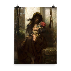 The Lunatic of Etretat by Hugues Merle poster on a plain backdrop in size 8"x10".