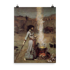 The Magic Circle by John William Waterhouse poster on a plain backdrop in size 8"x10".
