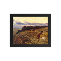 The Miracle of the Gaderene Swine by Briton Riviere framed print on a plain backdrop in size 8"x10".