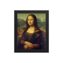 The Mona Lisa framed print on a plain backdrop in size 8"x10".